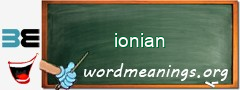 WordMeaning blackboard for ionian